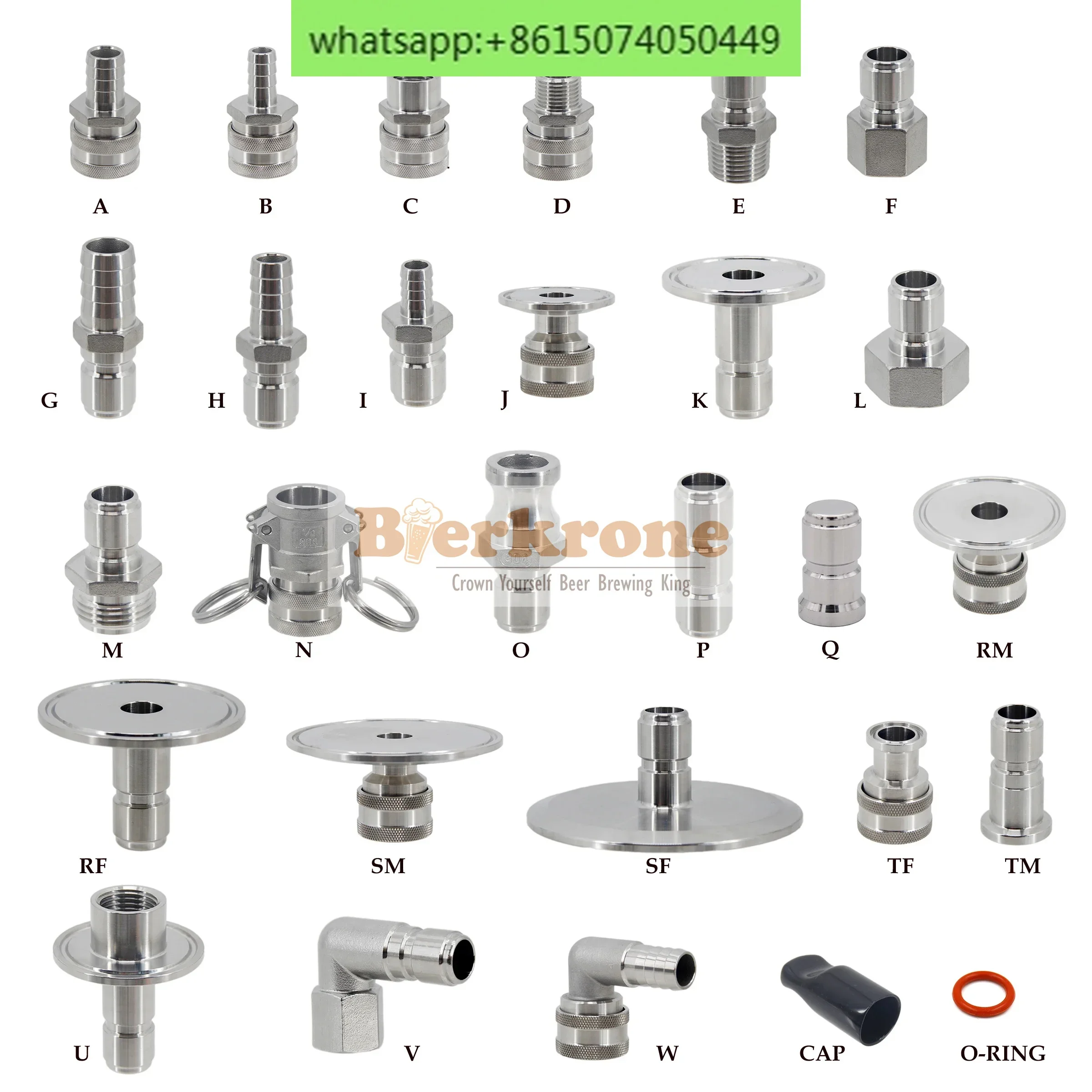 Home brewed beer stainless steel adapter accessory quick disconnect accessory 304 stainless steel