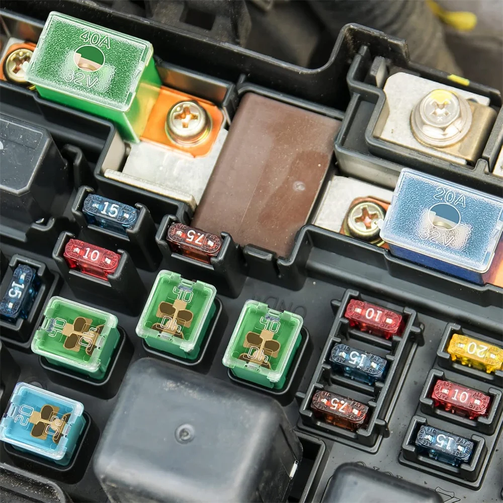 60-teiliges Jcase Low-Profile-Box-Sicherungskit – Kartuschensicherung, quadratische Sicherung (weiblich) 20A 30A 40A 50A 60A für Automobil, Boot, LKW – Detail 6