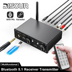 Multifunctional Bluetooth 5.1 Receiver Transmitter HIFI Audio Converter TF Card RCA 3.5MM AUX USB Adapter With Remote Control