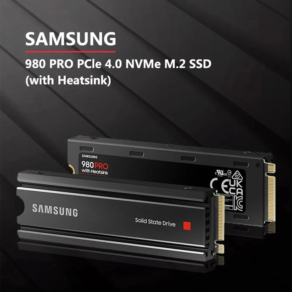 Imagem -03 - Samsung-unidade Interna de Estado Sólido para Desktop e Laptop Ssd Original Nvme M.2 980 Pro Dissipador de Calor 1tb 2tb Pcie 4.0 M.2 2280