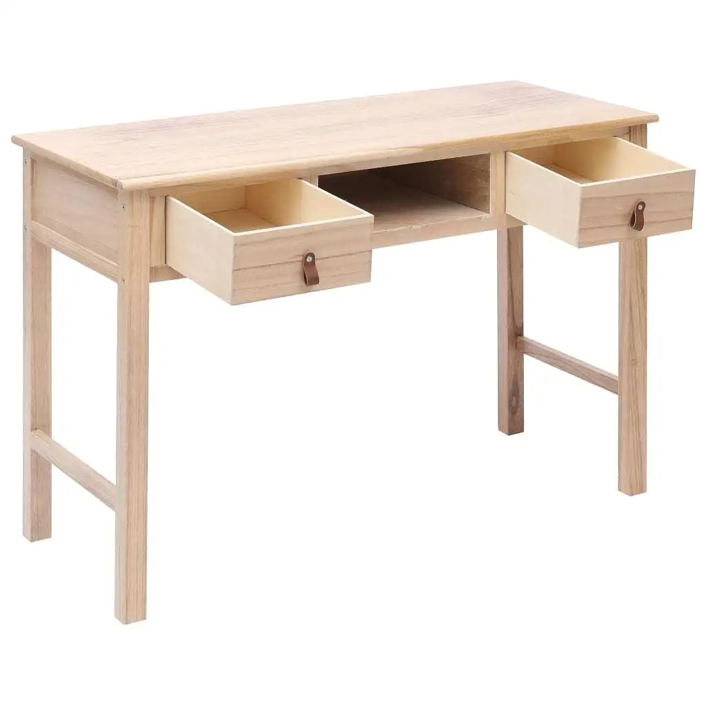 Natural Wood Writing Desk 43.3x17.7x29.9 - Stylish Home Office Furniture