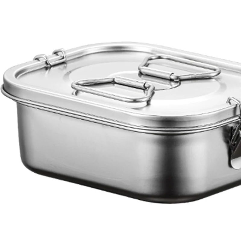 

ABZS Stainless Steel Lunch Box Lunch Box Container With Airtight Valve Handle Kids Adult Double Wall Metal