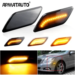 2xLED Dynamic smoked/Clear Front Bumper Side Marker lights For Mercedes Benz W212 E-Class E250 E350 E400 E550 E63 AMG 2128200021