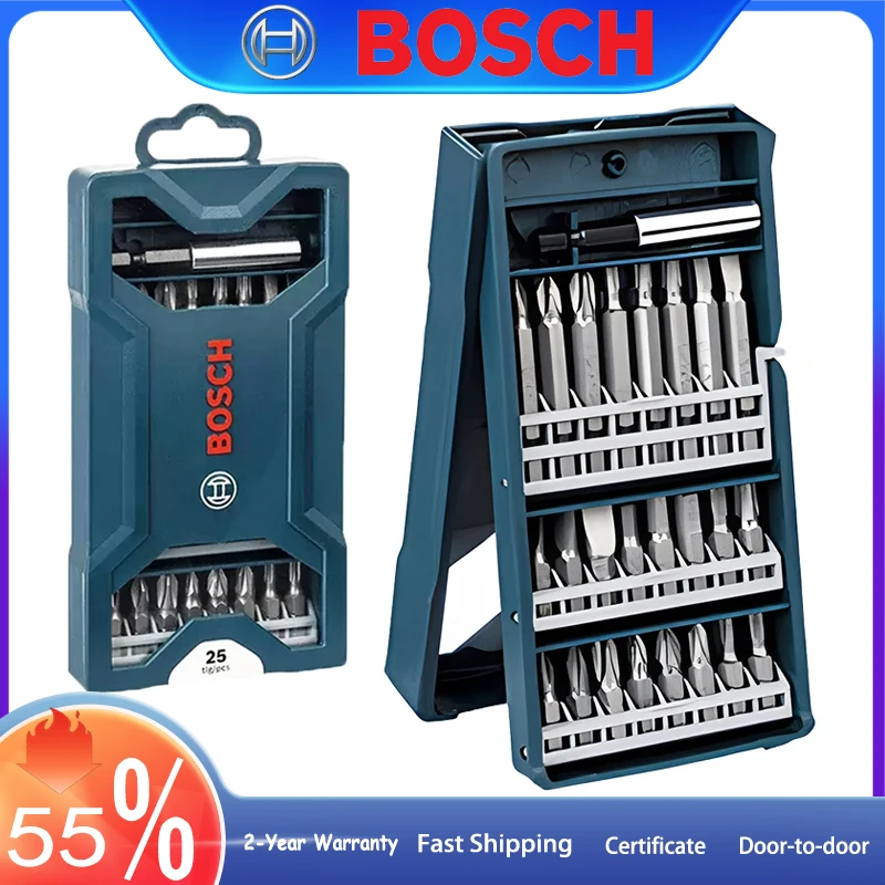 25Pcs Mixing Screwdriver Bit Kit BOSCH PH/T/S/PZ/HEX 25mm 50mm Screw Head Professional Screw Power Tools Accessories