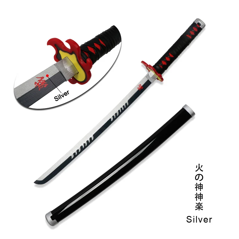 Demon Slayer Sword 80cm Wood Toy sword Kimetsu no Yaiba Anime Katana for Cosplay Halloween Decorations Tanjiro Kyoujurou Zenitsu