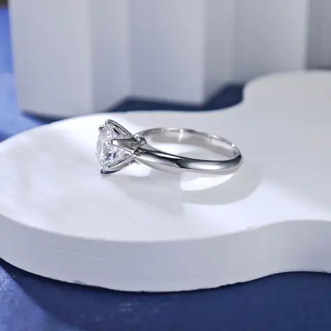 Wedding ring PT950 Platinum gradient matte ring arm, 1 carat-3 carat D color moissanite diamond, seaside proposal looks dreamy