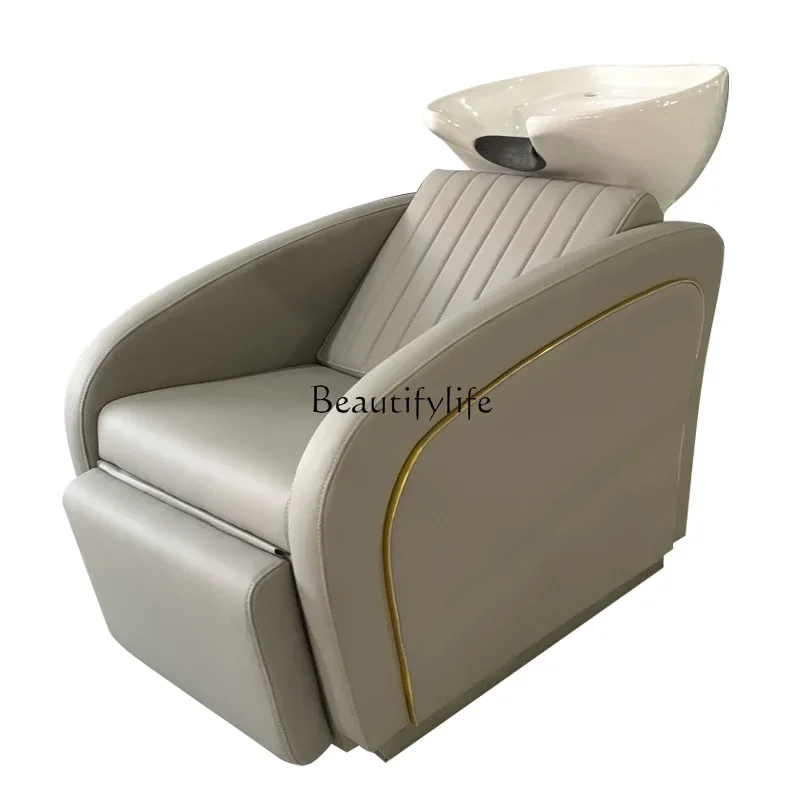 CC 02Hair Salon Shampoo Chair Light Luxury And Simplicity Half Lying Flushing Bed