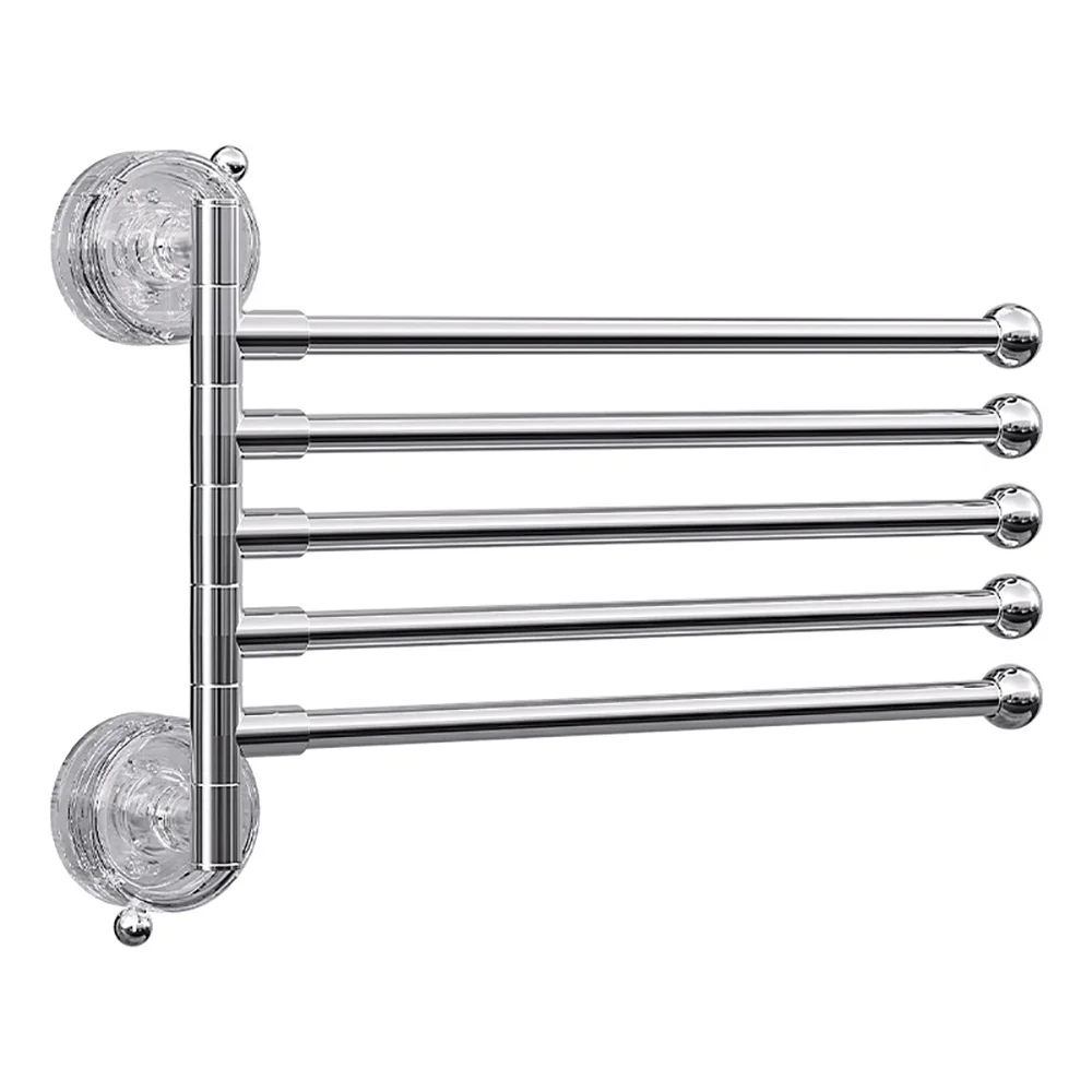 Bathroom Towel Pole Suction Cup Non Perforated Wall Mounted Towel Rack Multi Pole Storage Rack Bathroom Storage Supplies
