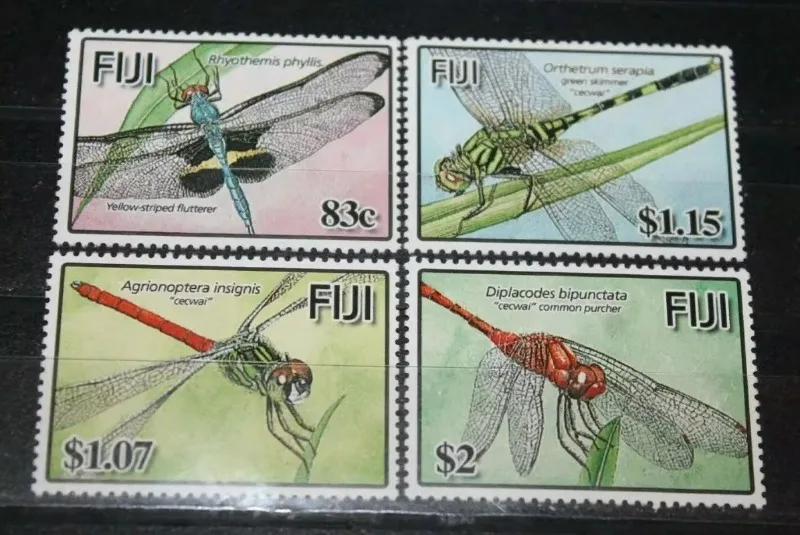 

4 шт., Фиджи, 2005, Dragonfly, НАСТОЯЩИЕ Оригинальные штампы для коллекции, MNH