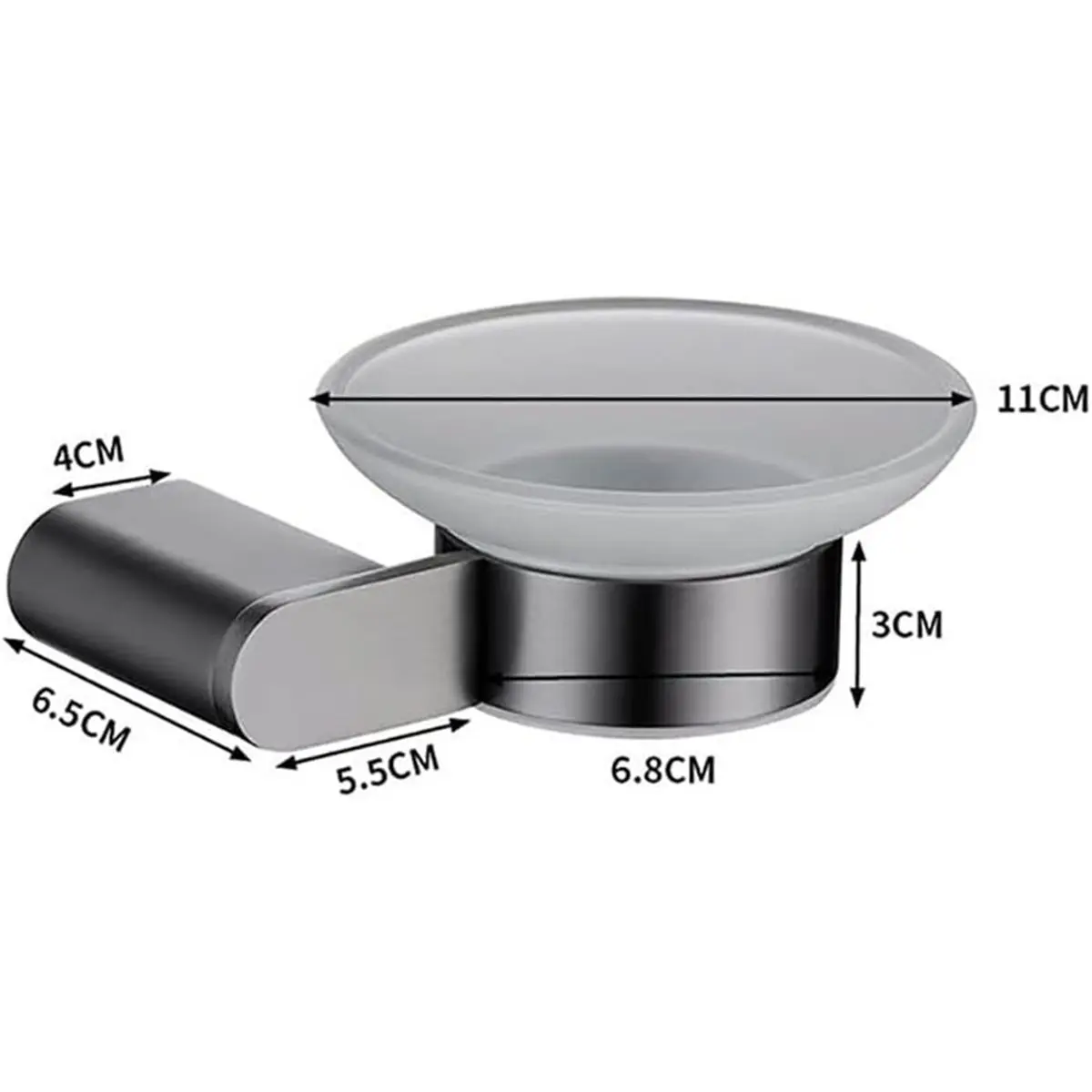 【TODAY-BUY】~@ Stainless Steel Soap Holder with Frosted Glass, Ideal for Bathroom & Kitchen, Easy Installation,High Quality