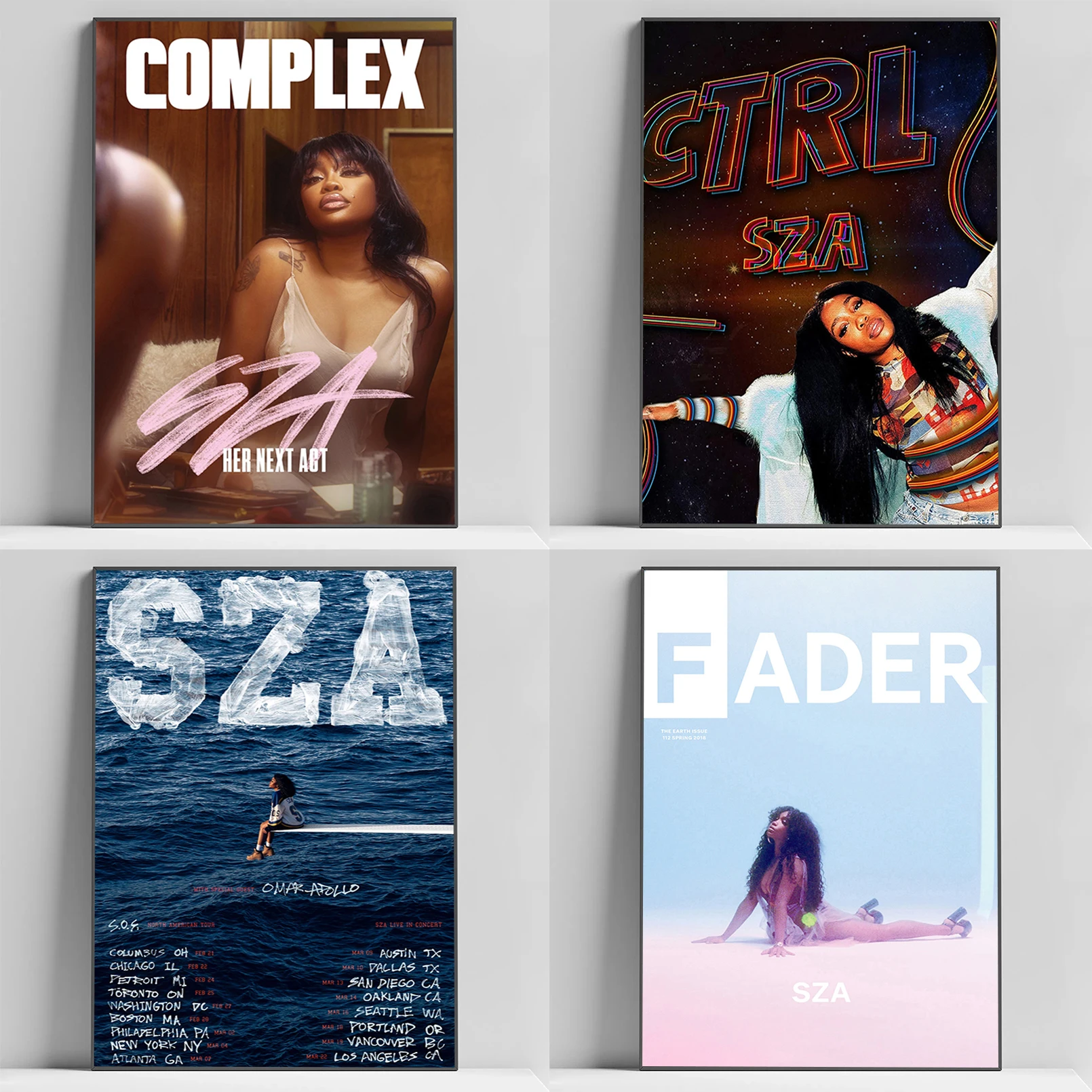 

American R&B Singer SZA Poster Sos Music Album Canvas Home Decorations for the Room Decor Wall Art Decorative Paintings Posters