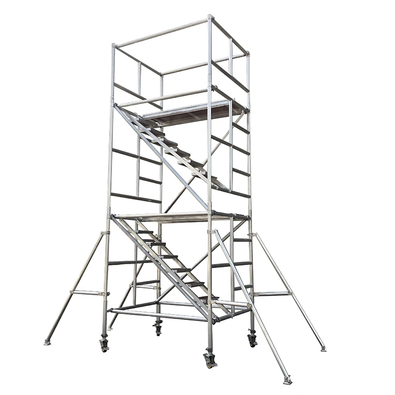 6 م 10 م 12 م برج المحمول سلم سقالة الألومنيوم المتداول سقالة أداة البناء #2