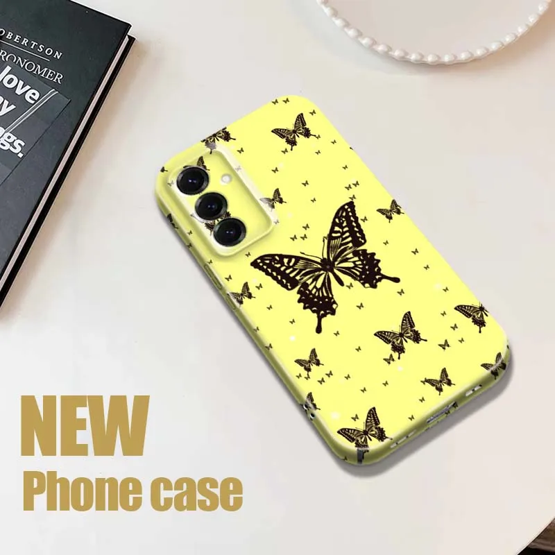 Golden Butterfly Wall Decor Phone Case For Samsung Galaxy S26 S25 S24 S23 S22 S21 FE Lite Plus Ultra Film Hard Shell