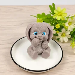 DW0413 PRZY Bunny Moulds Silicone Candle Mold 3D Lovely Cover Mouth Laugh Rabbit Soap Molds Animals Wedding Birthday Valentine's