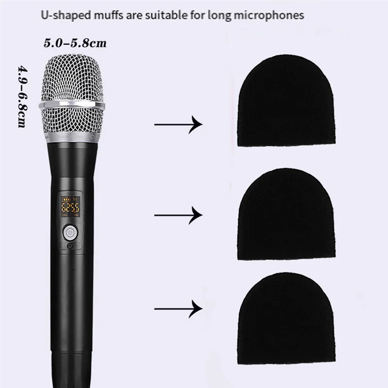A29Z-400Pcs غطاء ميكروفون للاستعمال مرة واحدة، ميكروفون محمول باليد للزجاج الأمامي لاستوديو تسجيل KTV كاريوكي أسود