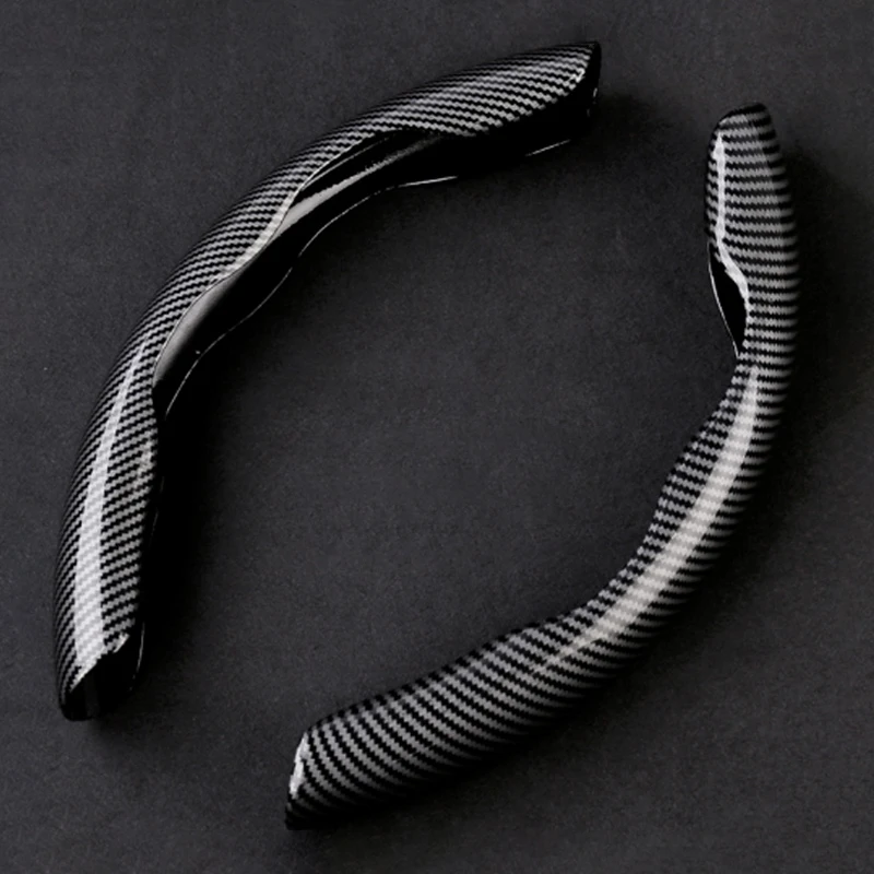 Universal Carbon Fiber Car Steering Wheel Cover Decorative Non-slip Protector Sleeves Cover Laser Pattern Design Accessories