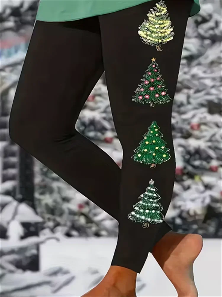 

Женские леггинсы, рождественские леггинсы, эластичные тонкие колготки, сексуальные модные штаны для йоги, модные крутые брюки для тренировок