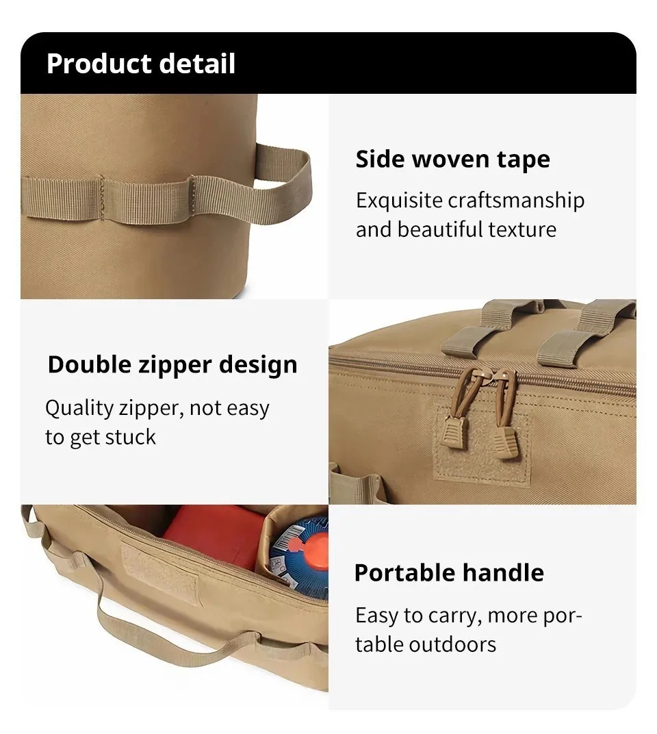 Outdoor-Camping-Gastank-Aufbewahrungstasche, große Kapazität, Bodennagel-Werkzeugtasche, Gasbehälter, Picknick-Kochgeschirr-Set-Tasche – Detail 7
