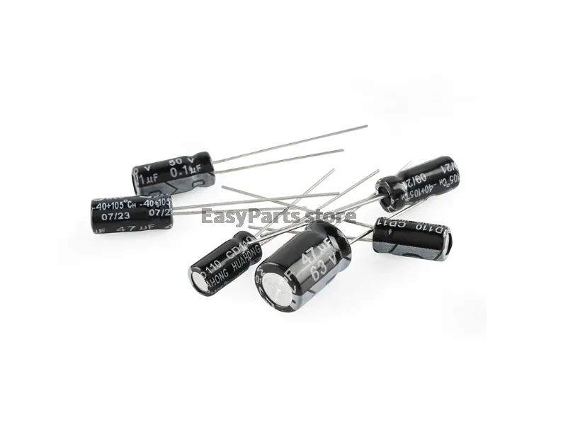 10PCS Through-hole Aluminum Electrolytic Capacitor 0.1uF-6800uF 10V 16V 25V 35V 50V 100V 250V Plug-in Type