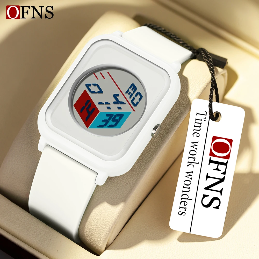 

OFNS Fashion Electronic Digital Student Watch Top Luxury Sports Timing Code Watch Elegant Waterproof Electronic Watch New 6134