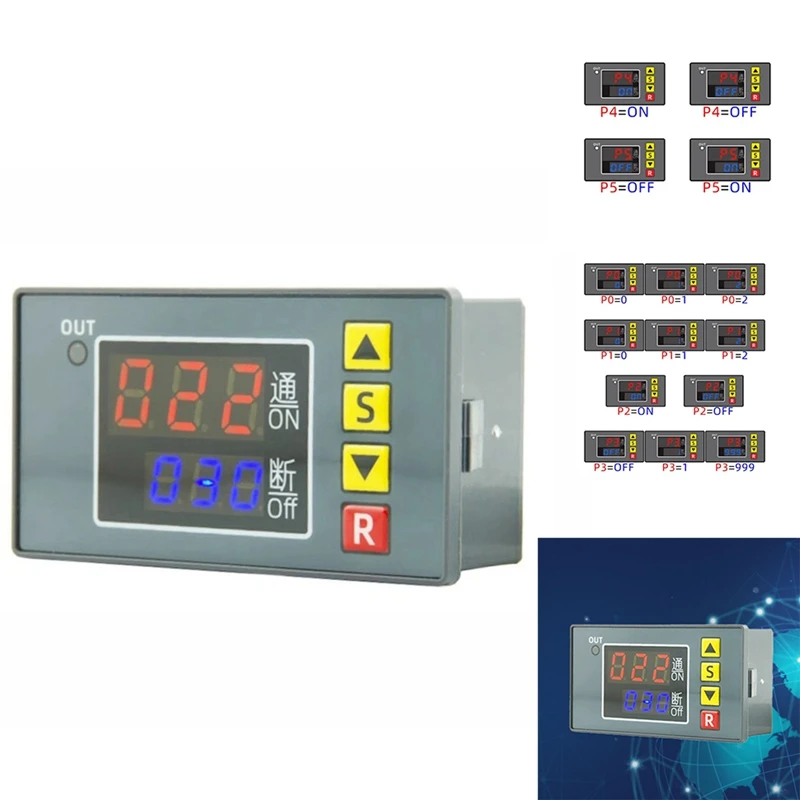 T3231 Digital Time Delay Relay Multifunction LED Display Cyclic Timing Control Switch Adjustable Timing Relay Durable