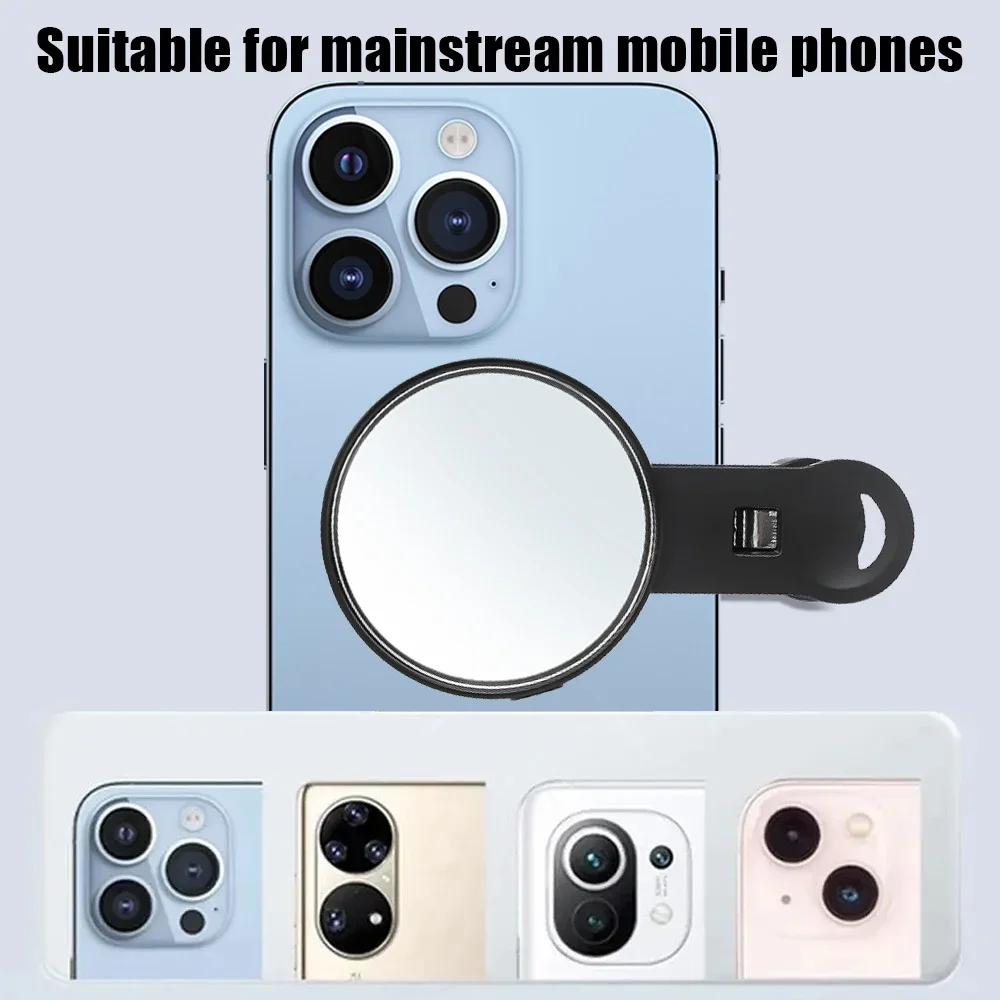 Universal Cellphones Rear Camera Mirror Reflection Shooting Clip Back HD Lens Selfie Reflector Mirrors with Storage Box