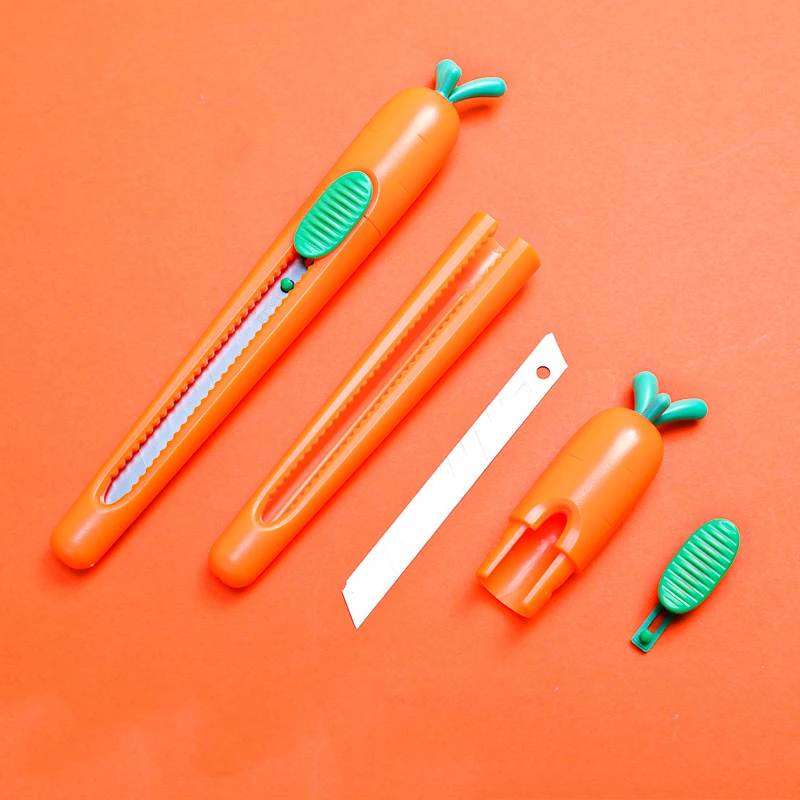 MG Novelty Fruit Carrot Utility Knife Mini Kawaii Portable Craft Wrapping Box Paper Envelope Cutter Knife Letter Opener Tools