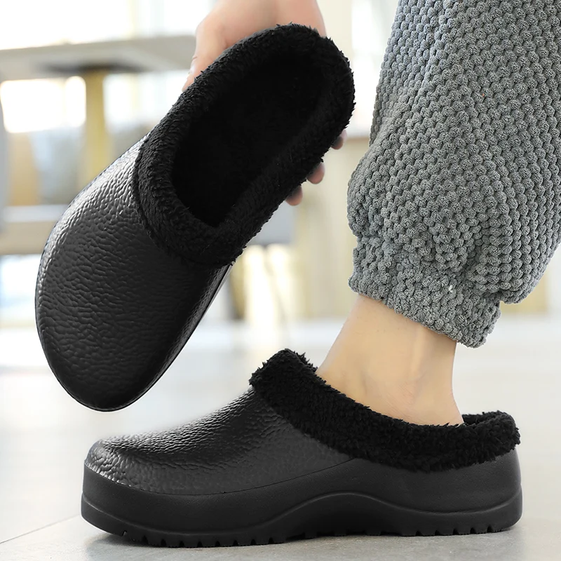 Winter Men Women Slipper Platform Furry Soft Slippers Couples EVA Indoor Cotton Casual Outdoor Fluffy Slides Plush Clogs 36-45