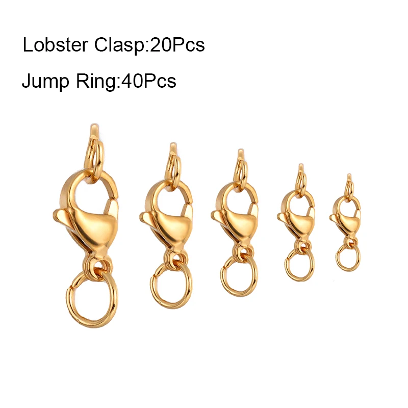 10-40 Stück Edelstahl Hummer verschlüsse Haken Anschlüsse mit Bieger ingen für Armband Halskette Kette DIY Schmuck machen Ergebnisse