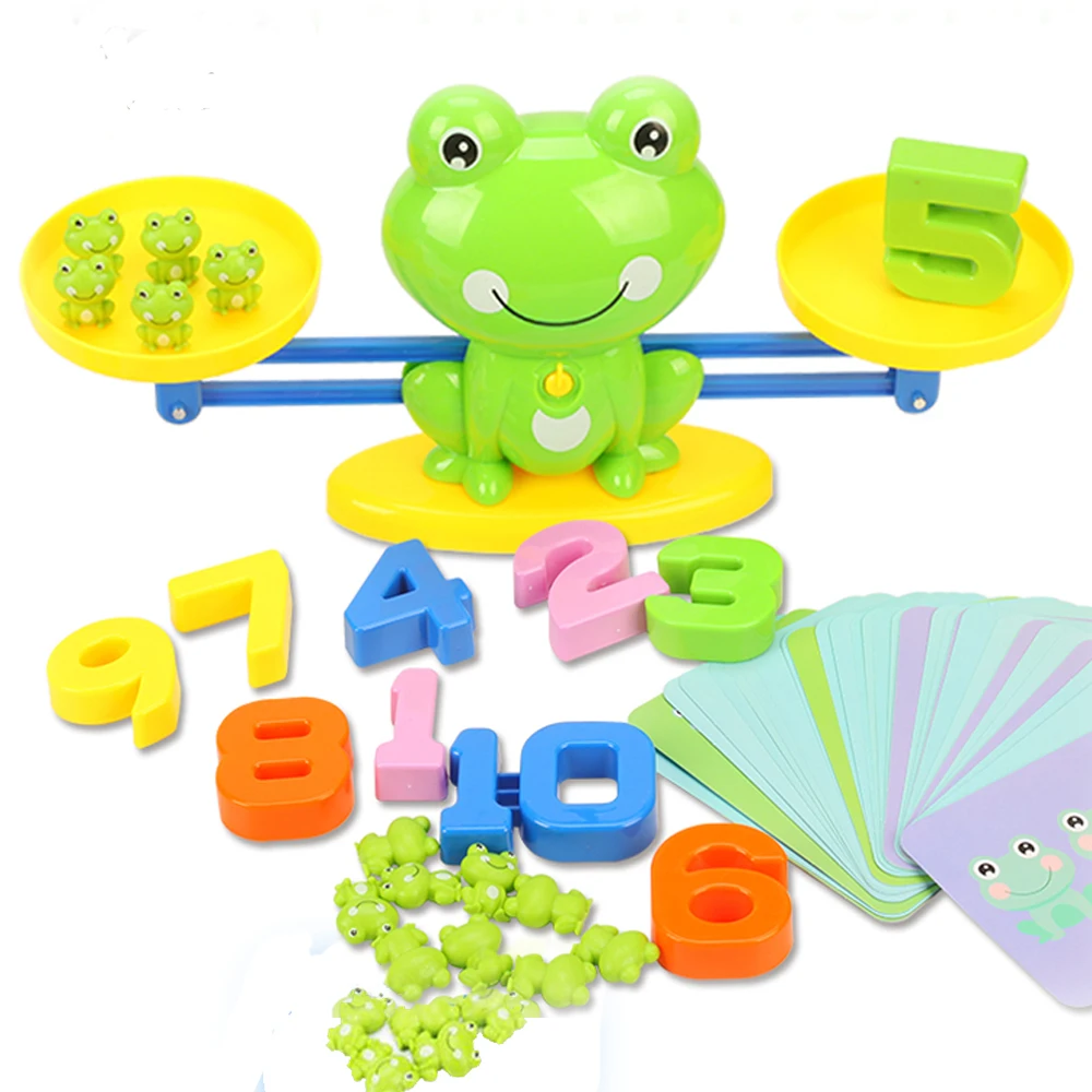 Balance Game Frog Toys Set for School Kids Years 3 4 5 6 7 STEM Math Toy Educational for Preschool Education Number Counting