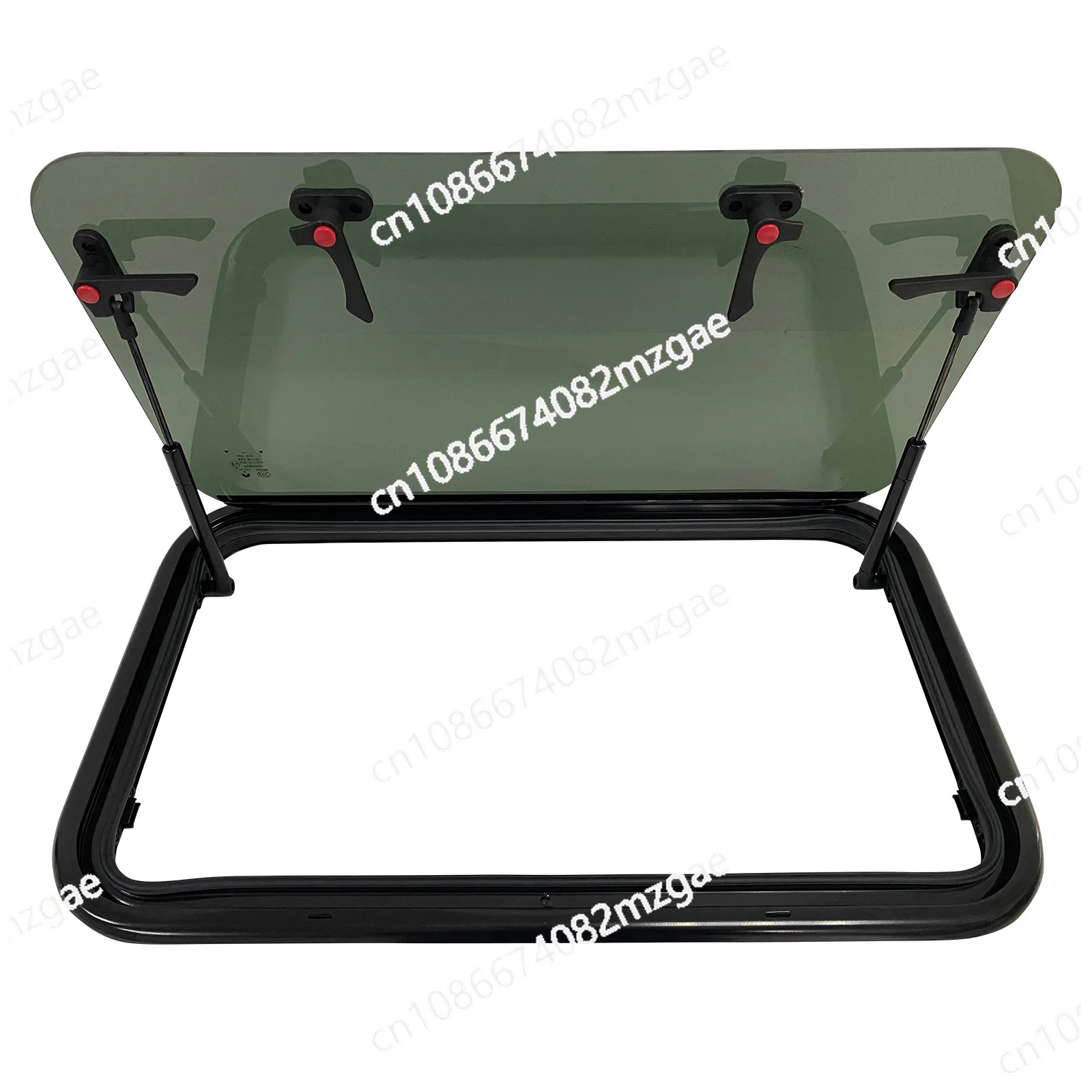 

RV accessories, RV RV rounded corner tempered glass push-out window, with sunshade and mosquito repellent curtain