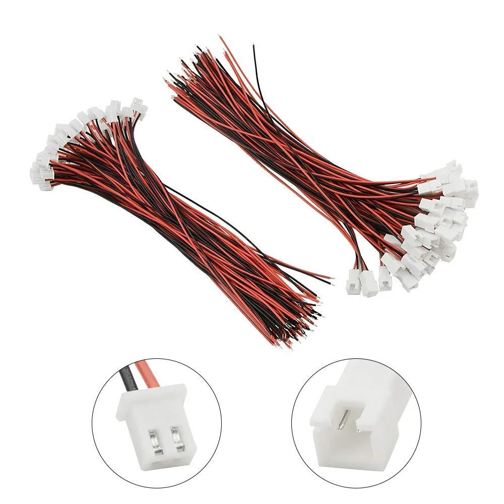 2.54mm 2PIN Female and Male Connecting Plug with Red Black Terminal Connector Wire Cable Compatible with JST-XHP 200mm