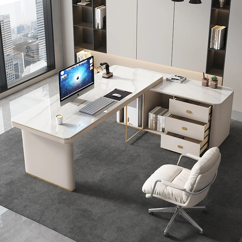 Nordic Corner Computer Desk Table Executive Modern Portable Desk Storage Coffee Escritorios De Oficina Office Furniture