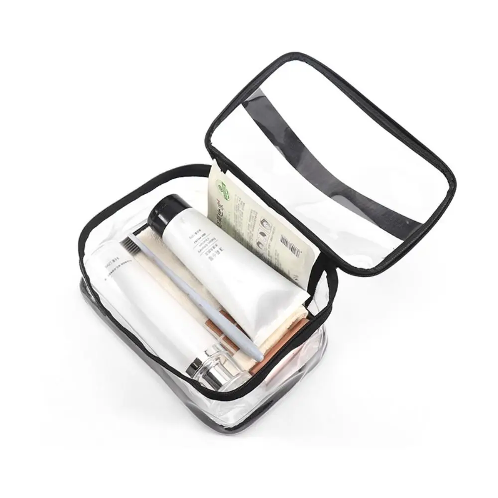 Tragbarer Make-up-Organizer, TPU-Kulturbeutel, Reise-Aufbewahrungstasche mit Reißverschluss, Make-up-Etui, transparente Kosmetiktasche, Badewannenaufbewahrung