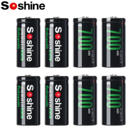 Soshine 700mAh 3.7V Lithium Batteries RCR123 16340 Li-ion Rechargeable Battery for Flashlight Smoke Alarm Camera Water Meter Toy