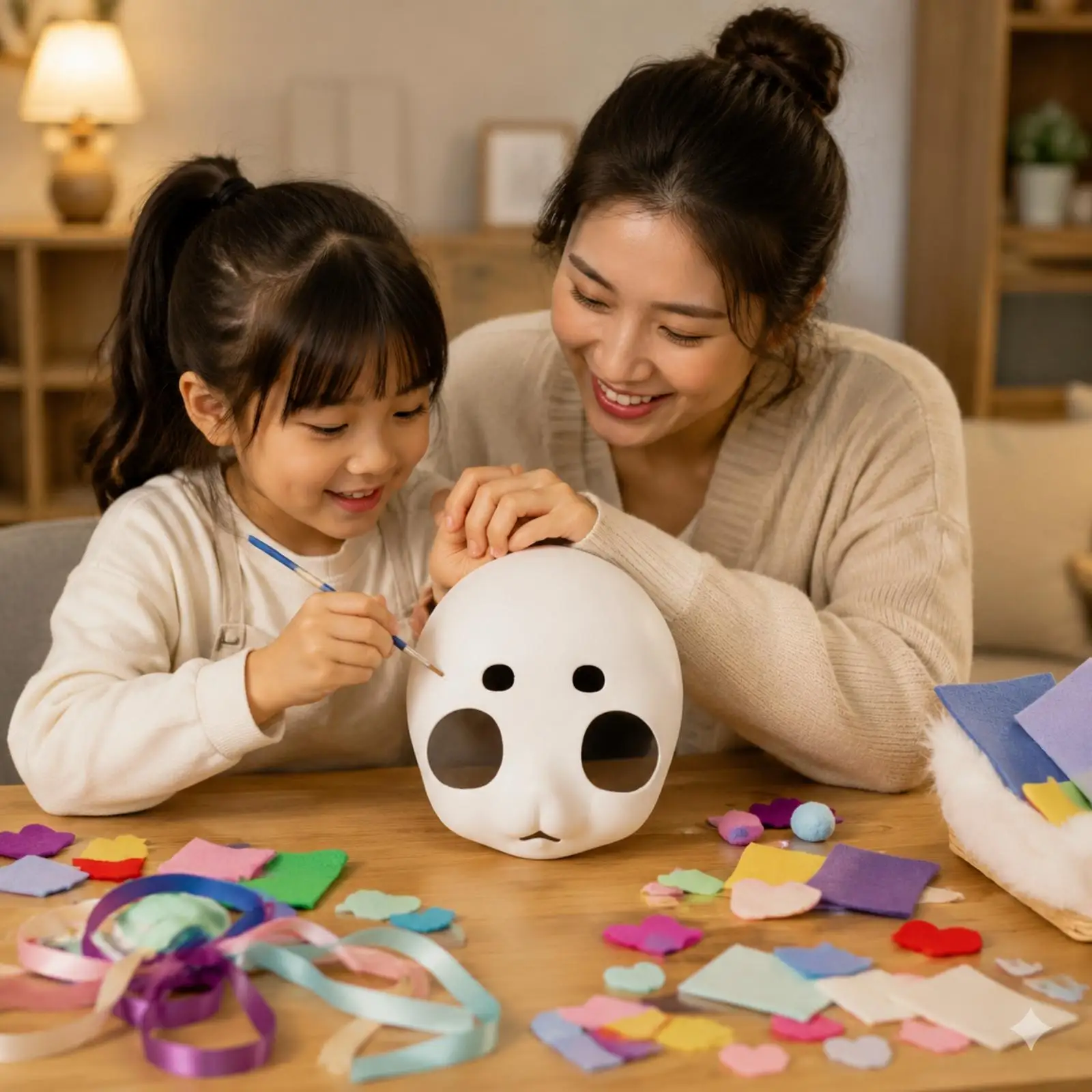 White Skull Shaped Cosplay Head Mask with Nose Mouth Cutouts for Stage Dance Costume Character Build