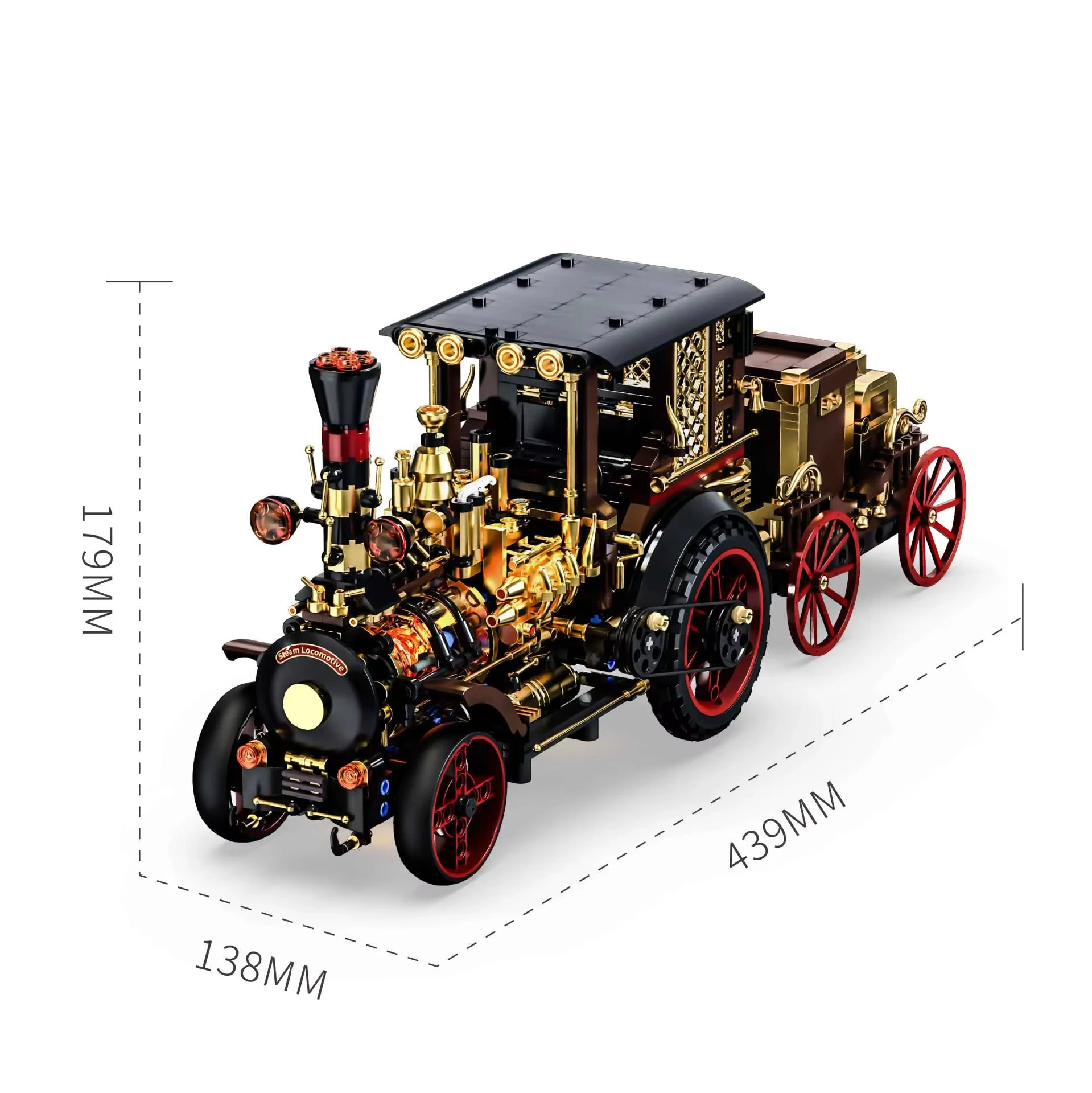 1331pcs Vintage Steam Car Building Blocks Set - Retro Style Assembly Toy Classic Automobile Model Playset Birthday Gift for Boys