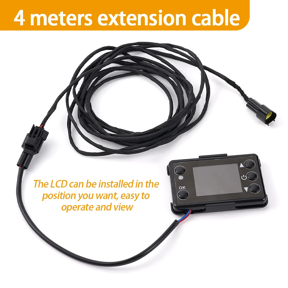12V 24V 2-8kw Car Diesel Heater LCD Screen 4M Extension Cable Diesel Heater Cable Adapter Connection Automotive Accessories