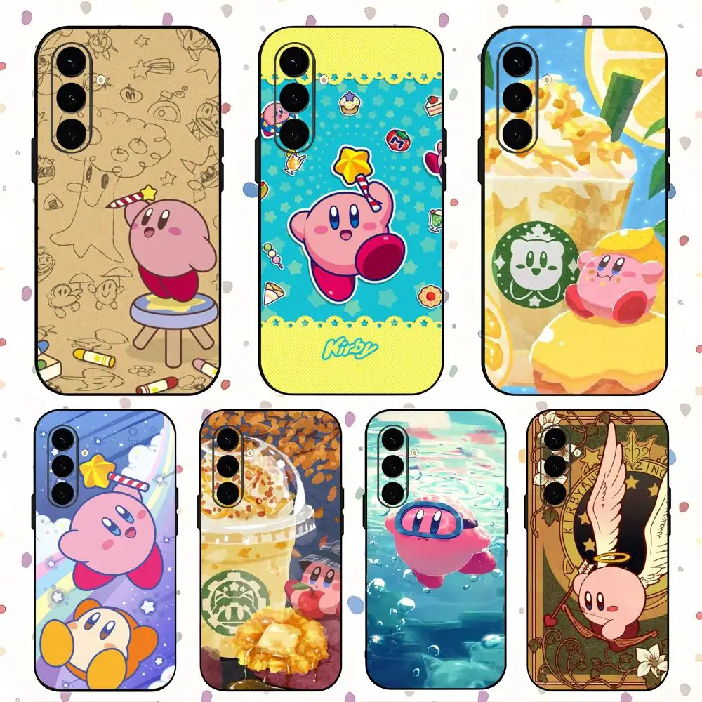 P-Pink Star K-Kirbyเกมเคสโทรศัพท์สําหรับSamsung Galaxy S25 S24 S23 S22 S21 S20 Plus Ultra Note20 นุ่มสีดํา
