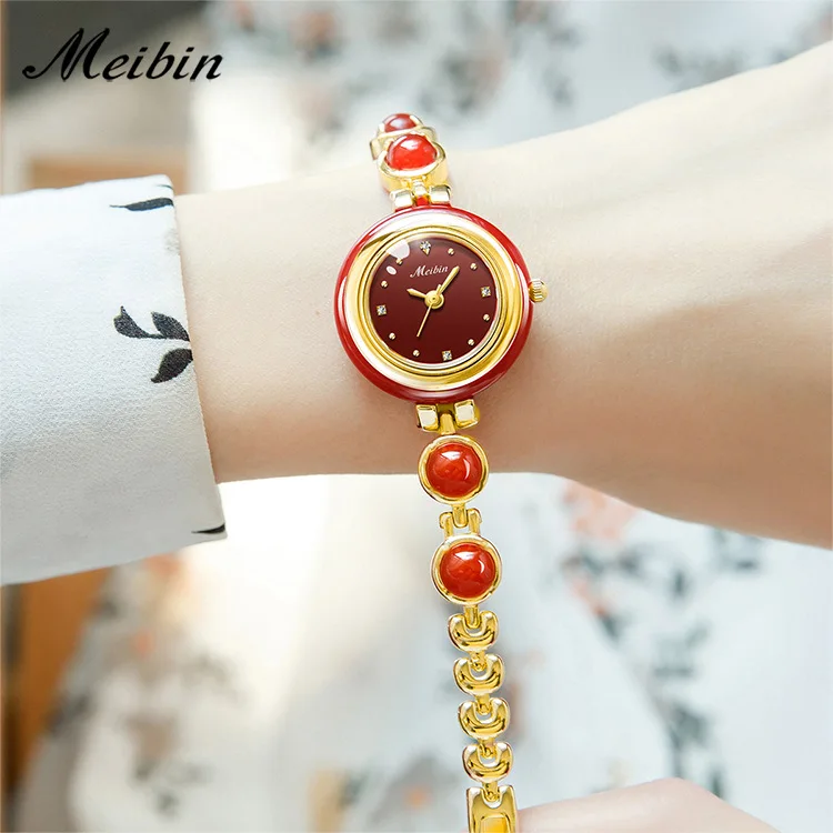 New Fashionable Women'S Bracelet Watch, Green, High-Value And Exquisite Women'S Watch, Suitable For Women, Women'S Accessories.