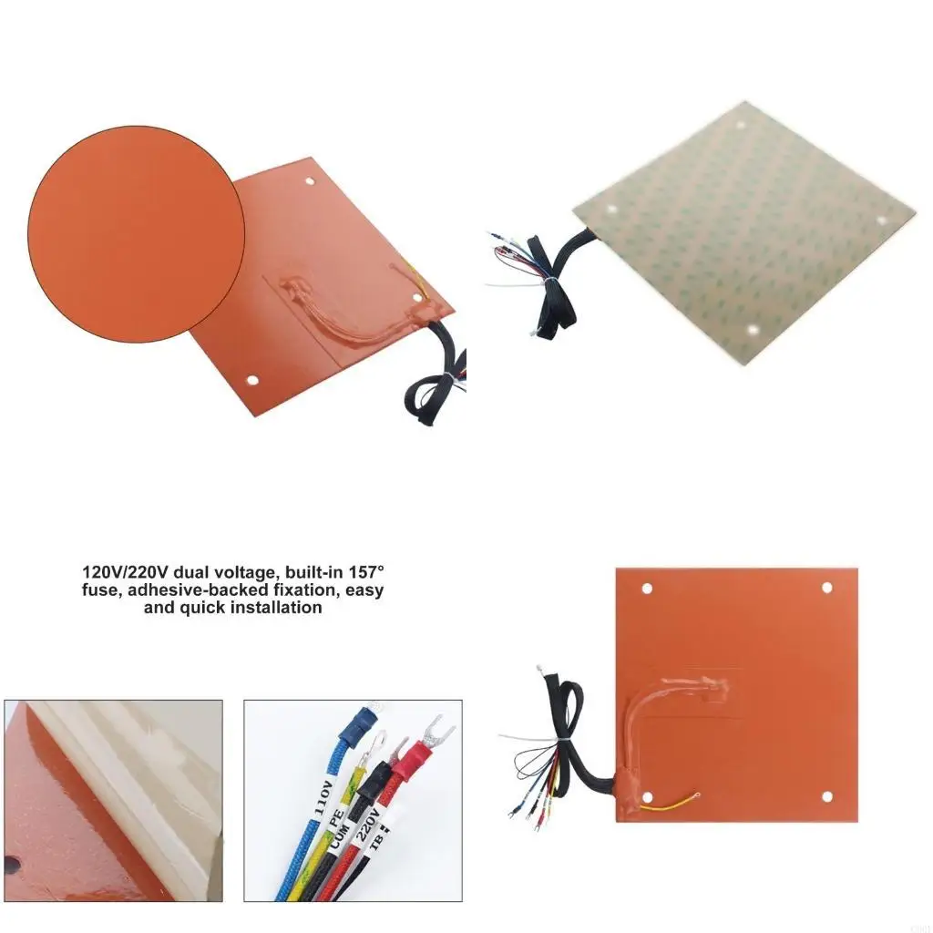 C90F 800W 120V/220V وسادة تسخين السيليكون لزائد لوحة تسخين الطابعة ثلاثية الأبعاد تسخين