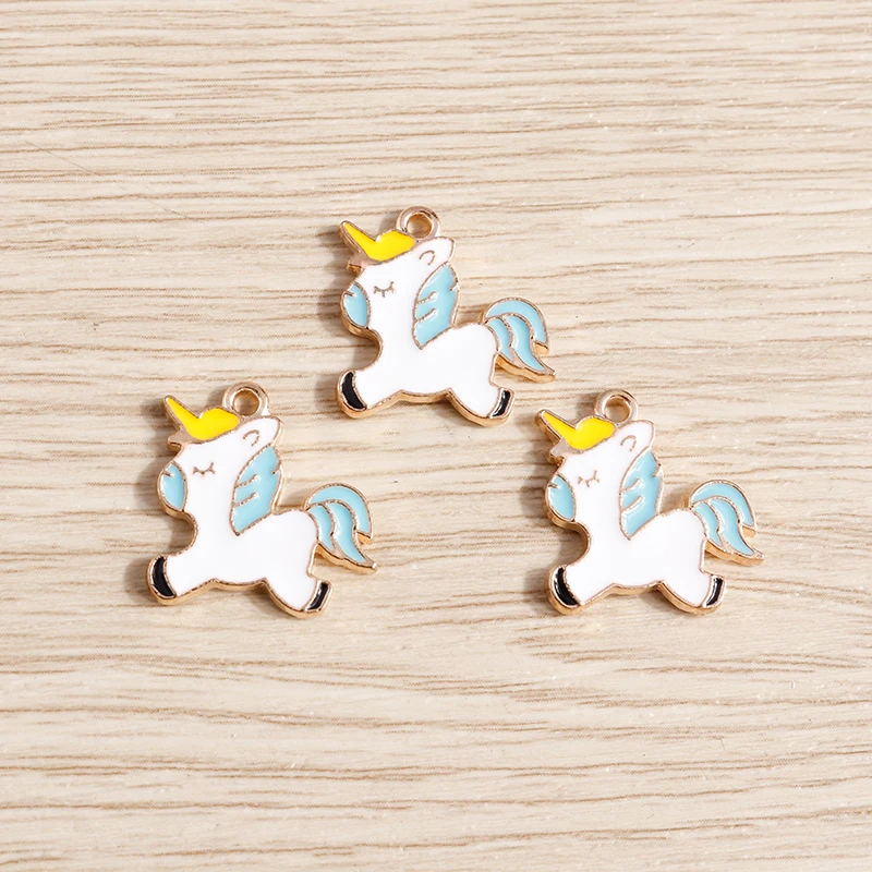 10 Stück 21 x 18 mm Cartoon-Tier-Charms, Emaille-Pferde-Charms für die Schmuckherstellung, Ohrringe, Anhänger, Halsketten, DIY-Bastelzubehör – Detail 4