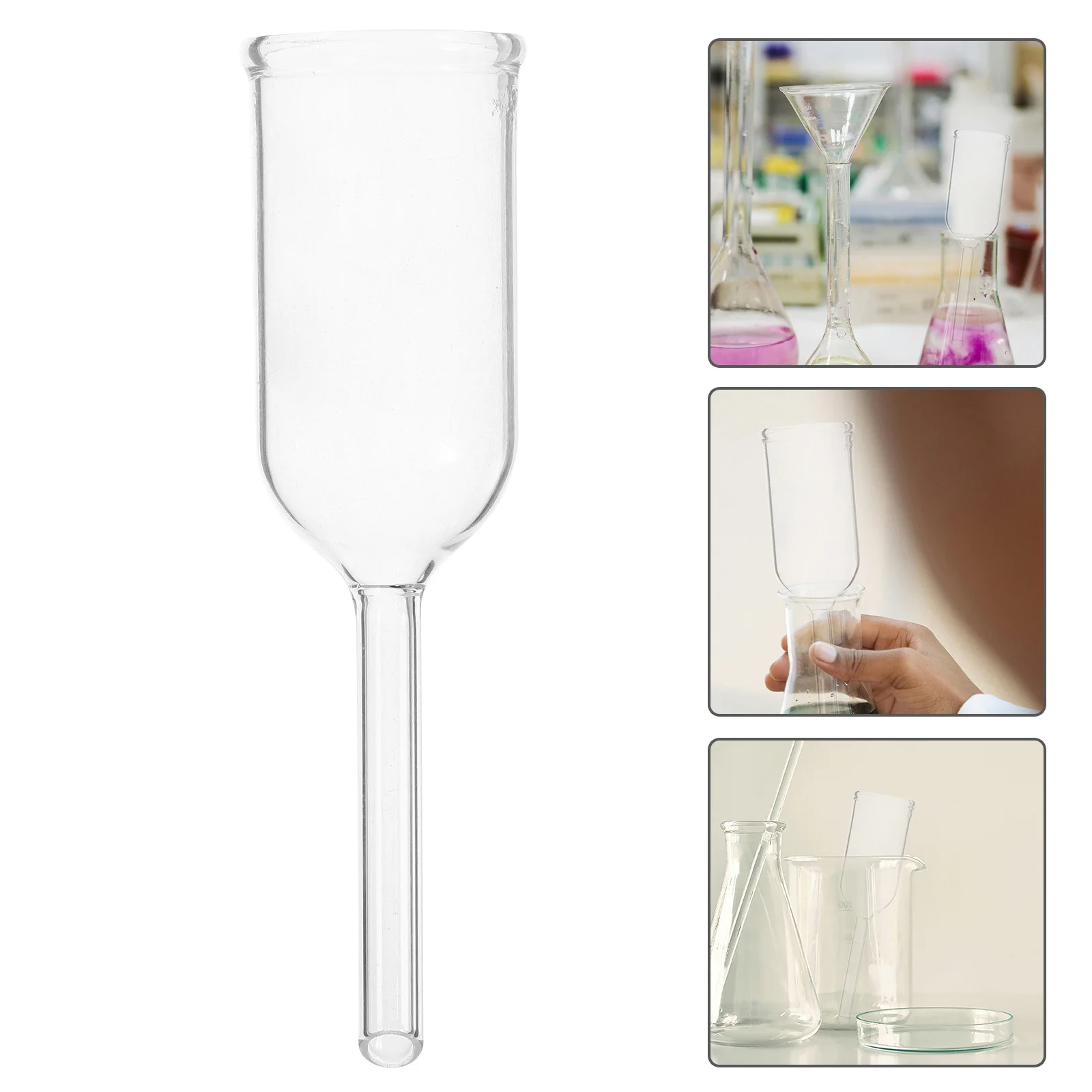 Scientific Filtration Funnel Cylindrical Glass Portable and Wear-Resistant for Lab Experiments and Classroom Use