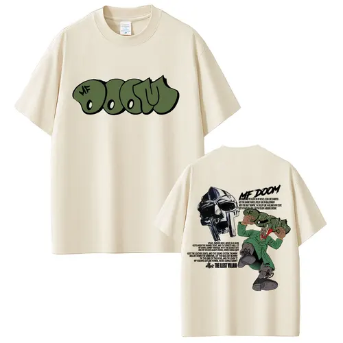 Imagen 1 del producto Camiseta gráfica del rapero Mf Doom Album Madvillainy para hombres y mujeres, camisetas Vintage de moda Hip Hop, camiseta informal de algodón de gran tamaño para hombre