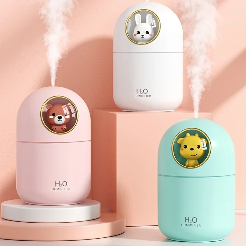 

Portable Humidifier 300 Ml Mini Cool Mist Humidifier With Night Light USB Personal Humidifier Automatic Shutdown Ultra-quiet