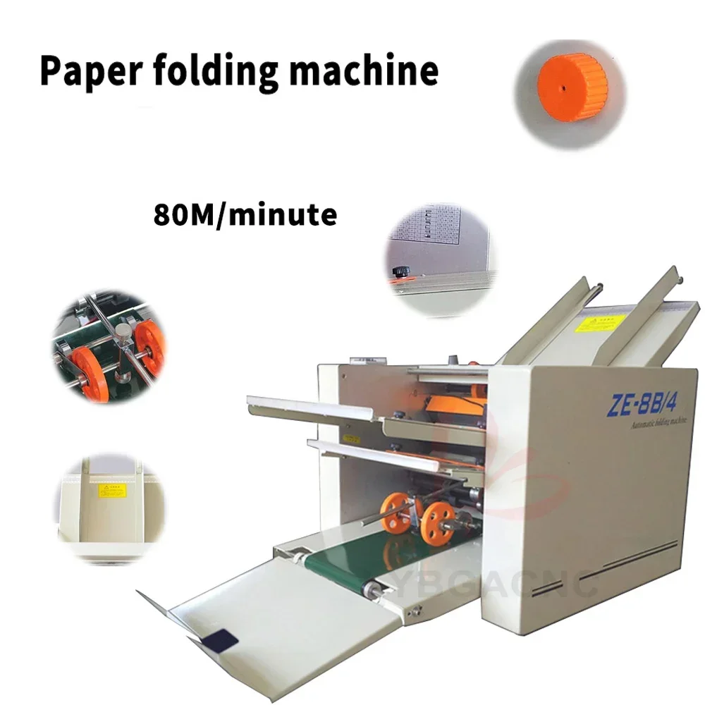 Fully Automatic Paper Folding Machine for Balers 8B-2-9B-4 70W Mini Creasing Foler Max Line Speed 80m Optional 220V 110V Power