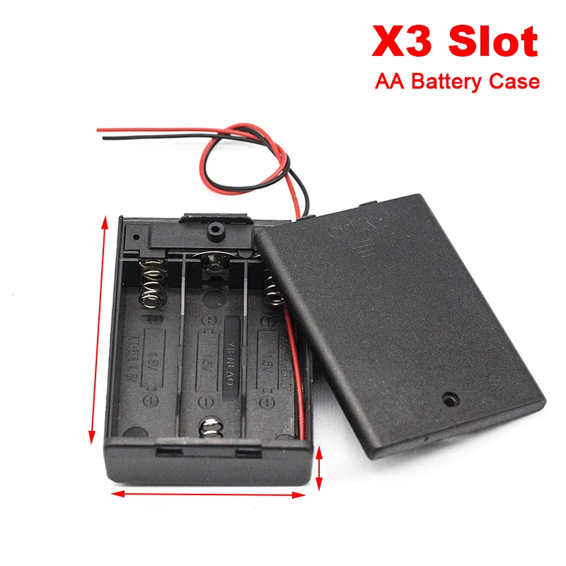 5PCS AA Power Bank 1X 2X 3X 4X 6X 8X Box Case Switch Wire Lead DIY Battery Container Cover On/Off Storage Switch Battery Holder