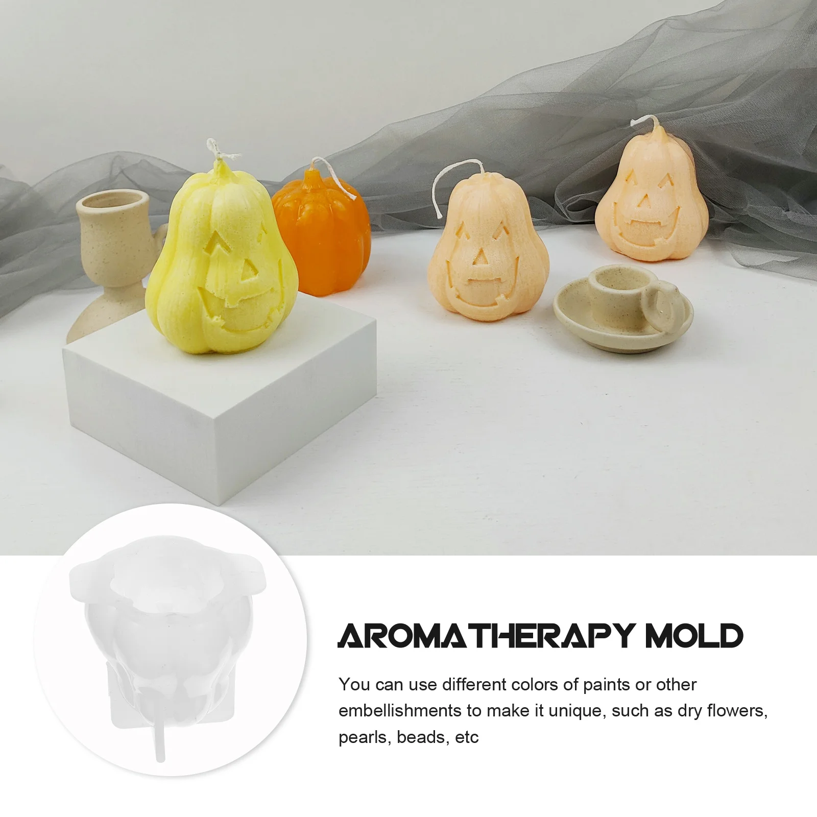 

Pumpkin Shape Mold Halloween Themed DIY Supply Premium Material Easy Clean Long Lasting Use Mold