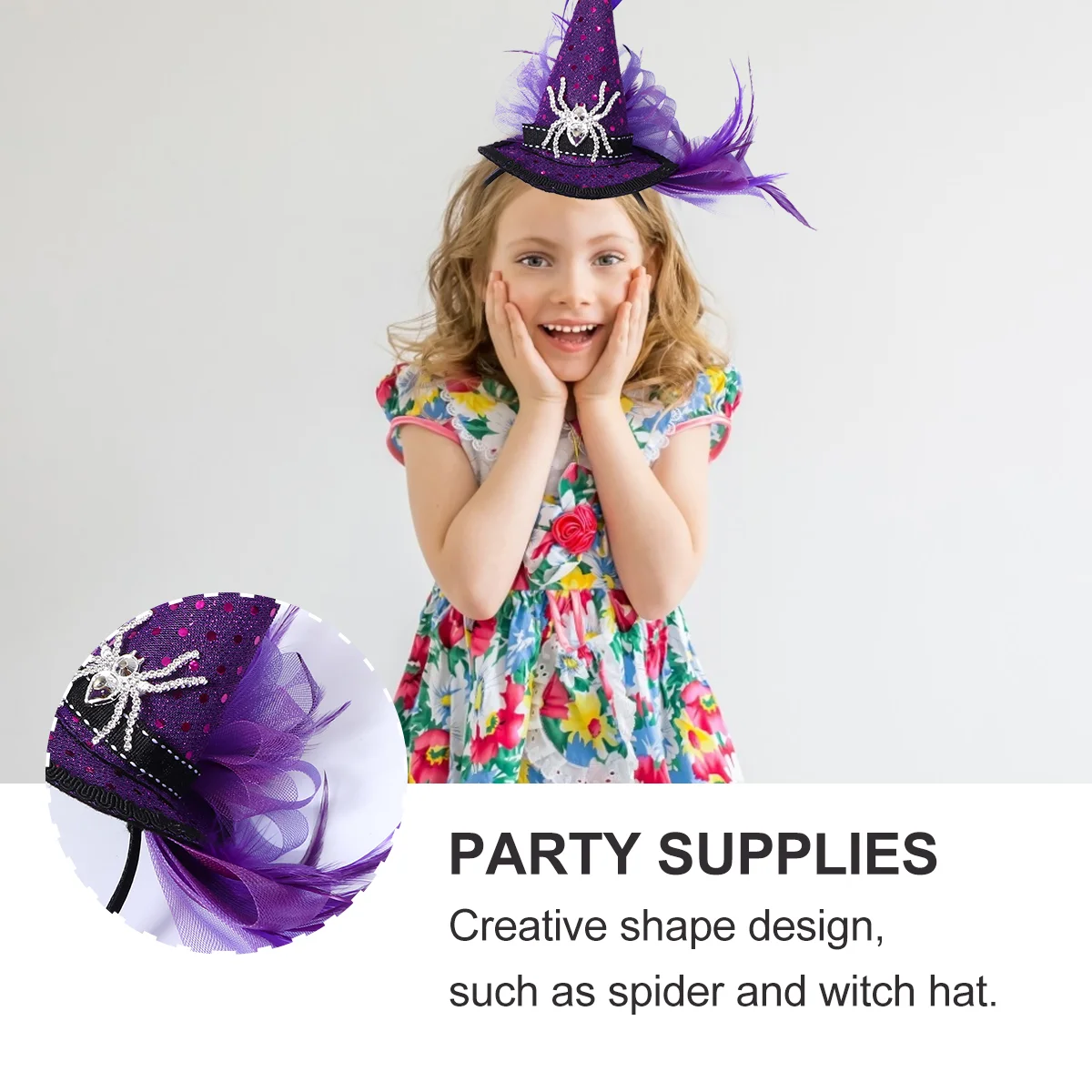 Spider Witch Children's Headband Halloween Hairband Gift Party Headdress Eye-catching Hoop Plastic for Accessories Costume