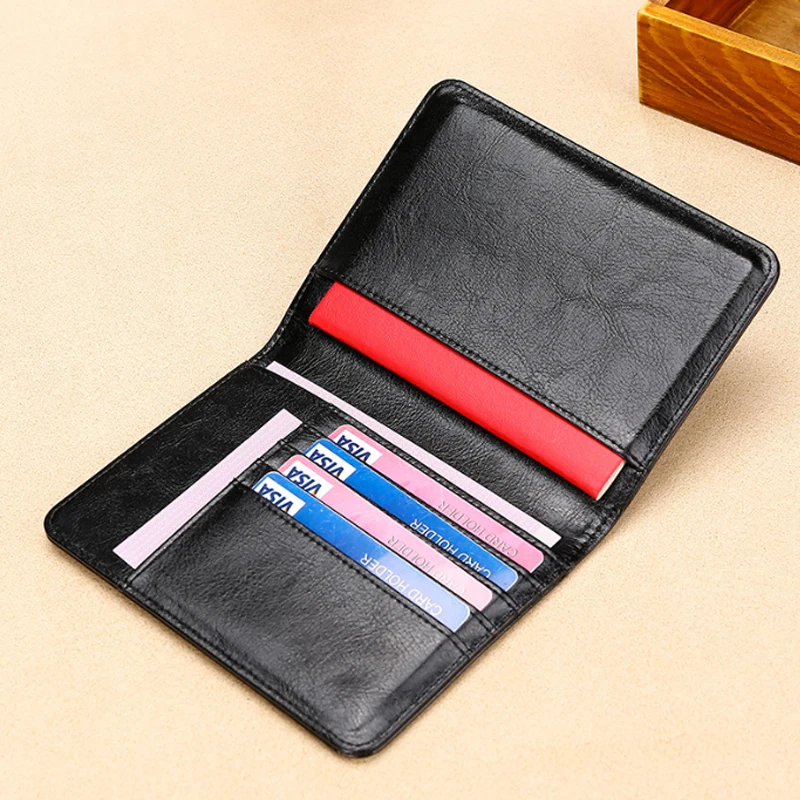 

RFID passport holder crazy Horse leather travel passport clip multifunctional passport protection cover boarding leather cover